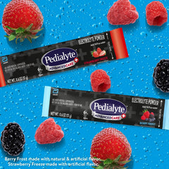 Pedialyte sobre disolviéndose en vaso con agua mostrando facilidad y conveniencia Pedialyte