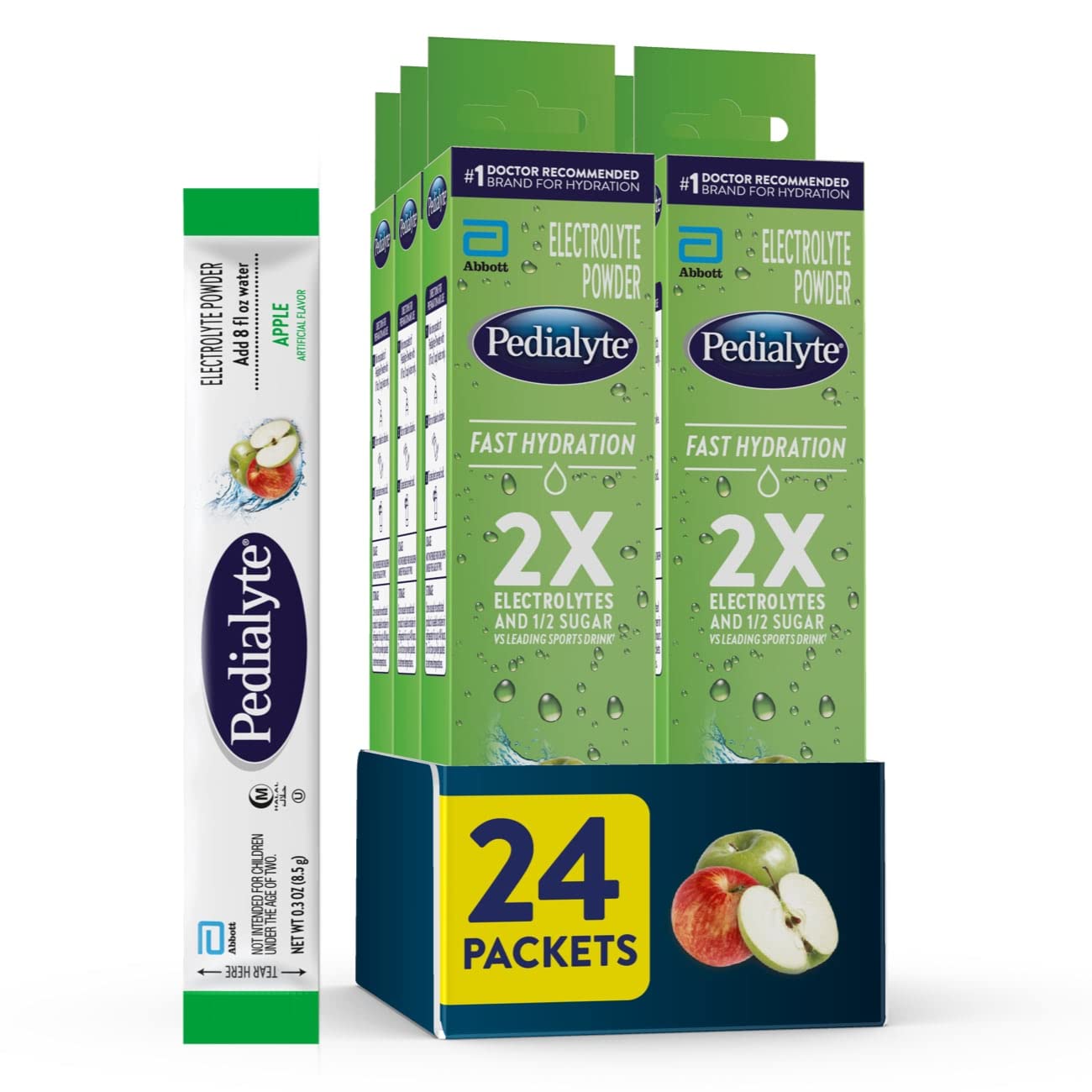 Pedialyte sobre frente mostrando diseño y cantidad práctica