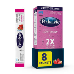 Pedialyte sobre frontal mostrando paquete y beneficio rehidratación rápida