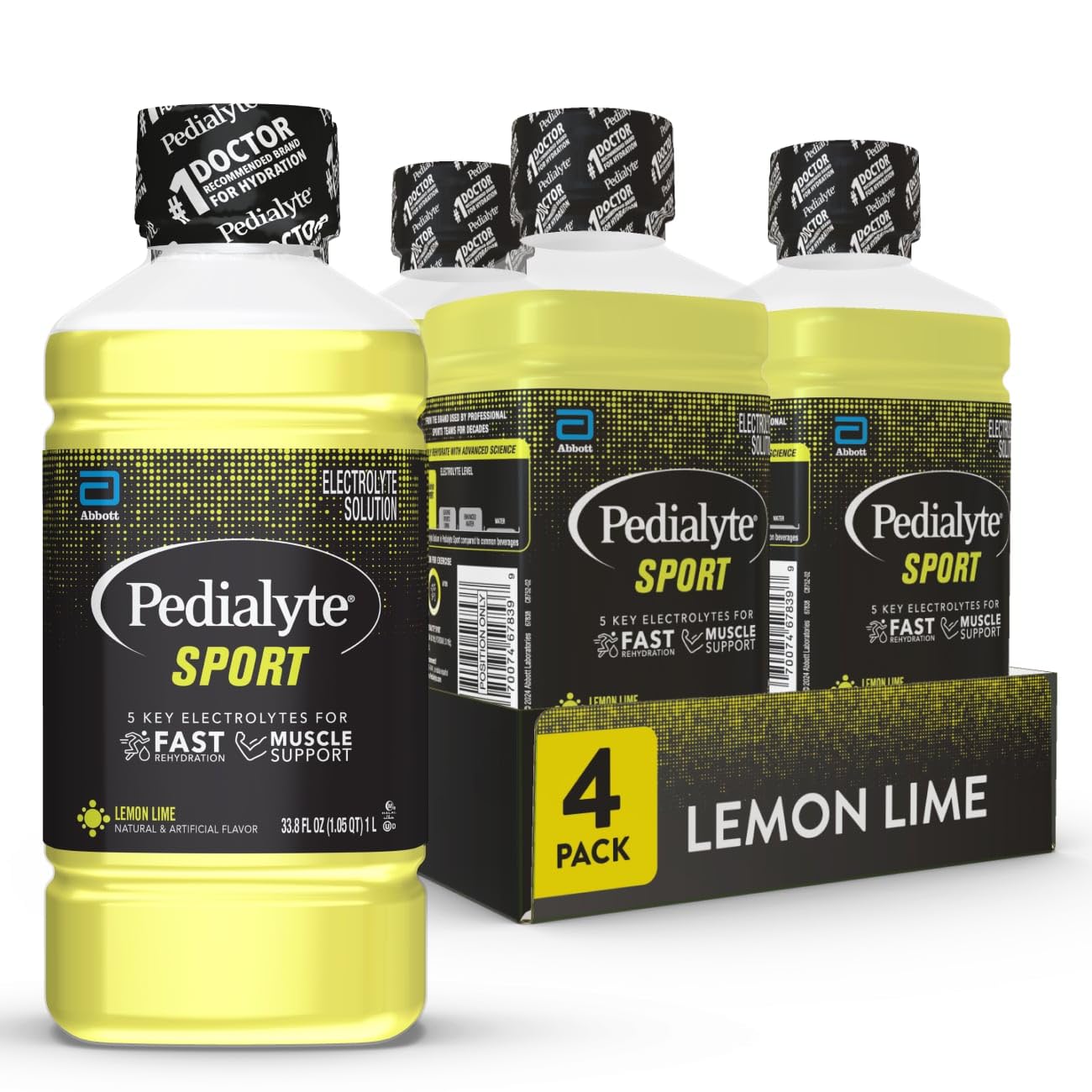 Pedialyte Sport pack de 4 botellas 1 litro mostrando envase frontal y marca