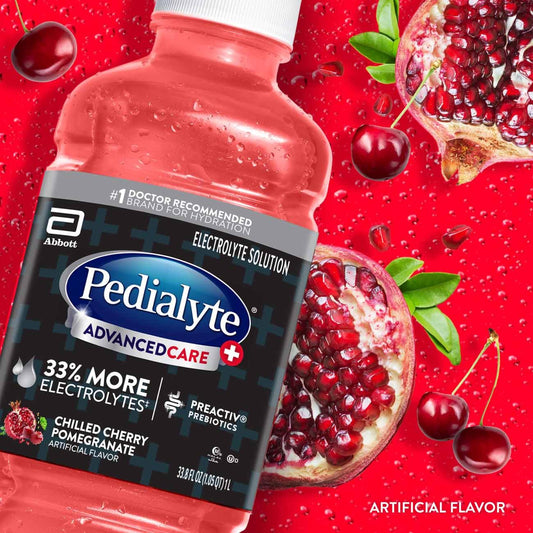 Pedialyte detalle de la solución traslúcida que facilita absorción rápida