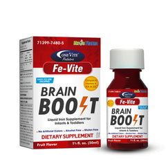 pediatric frasco frente del empaque mostrando etiqueta y beneficios