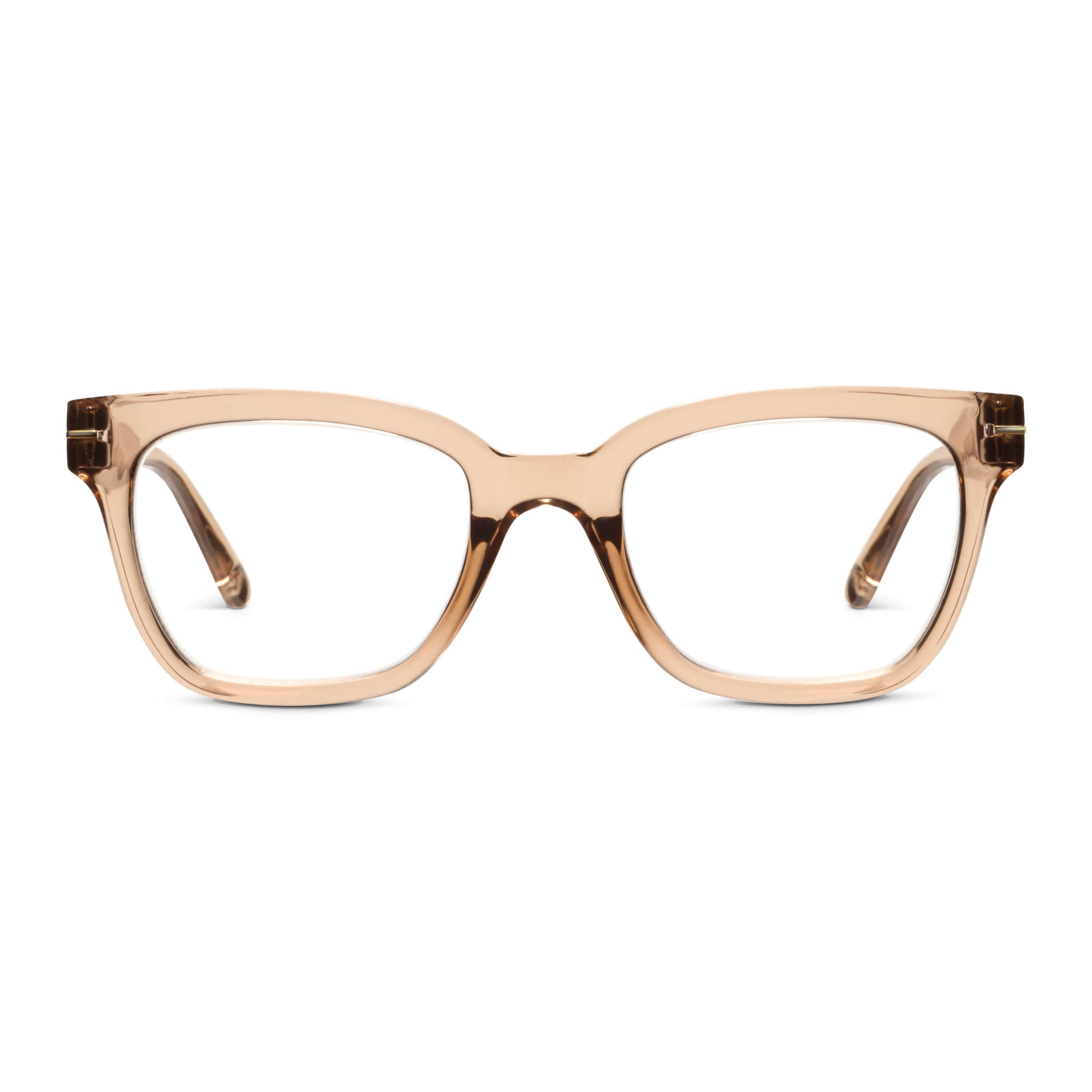 Peepers gafas de lectura frontal tan mostrando estilo y ajuste cómodo