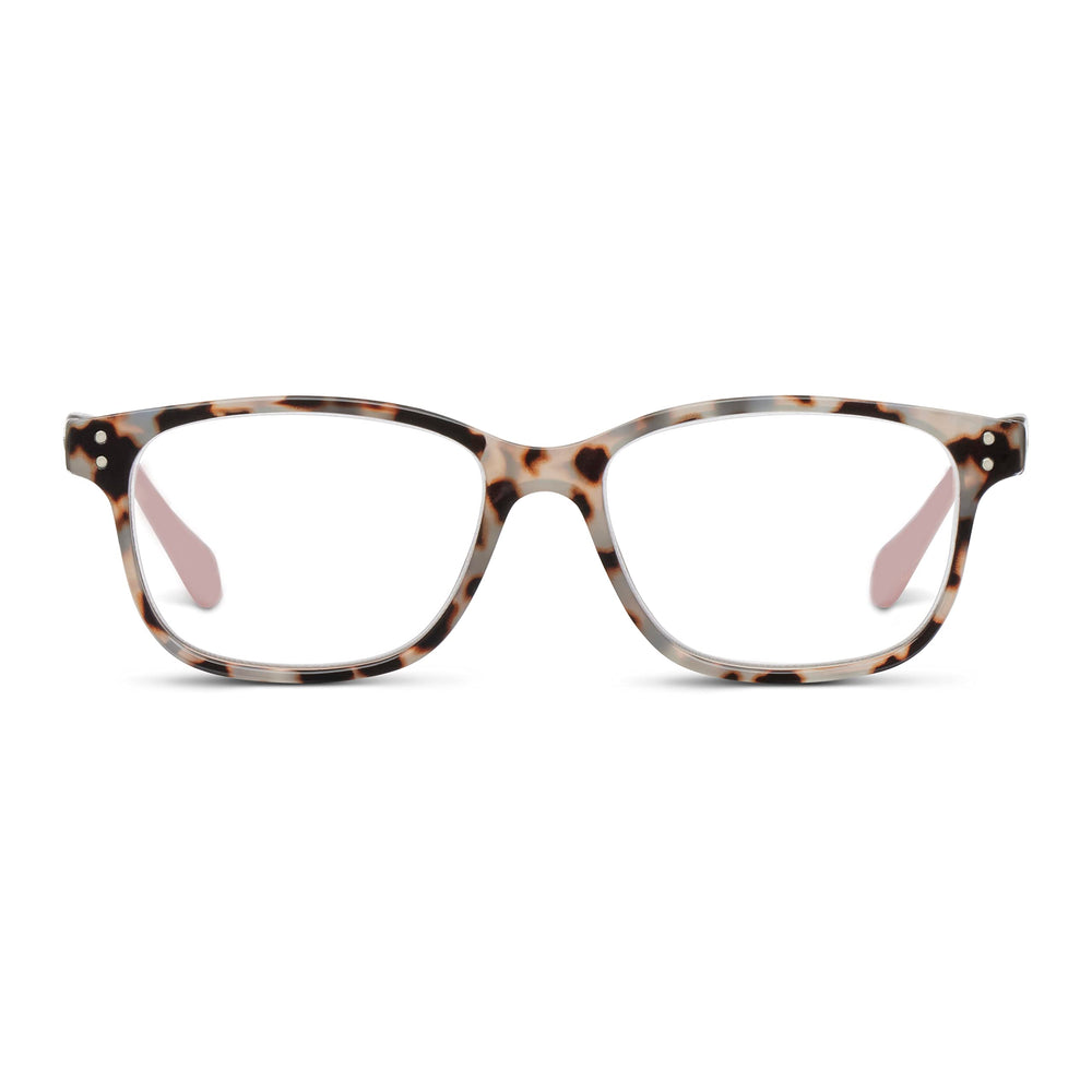 Peepers Nature Walk frontal gris carey rosa mostrando diseño elegante y ajuste cómodo