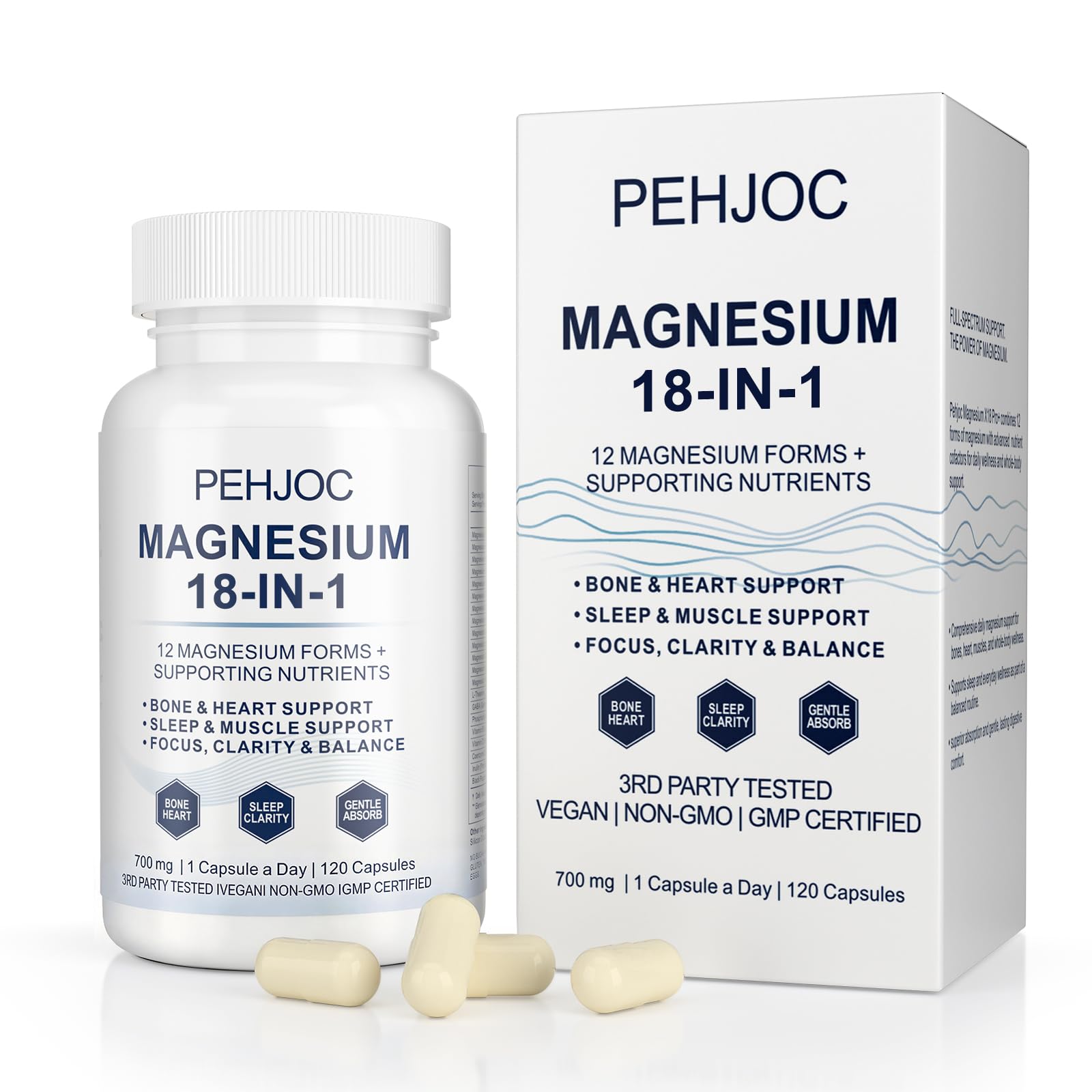 Pehjoc envase frontal mostrando la marca y beneficios para una suplementación diaria