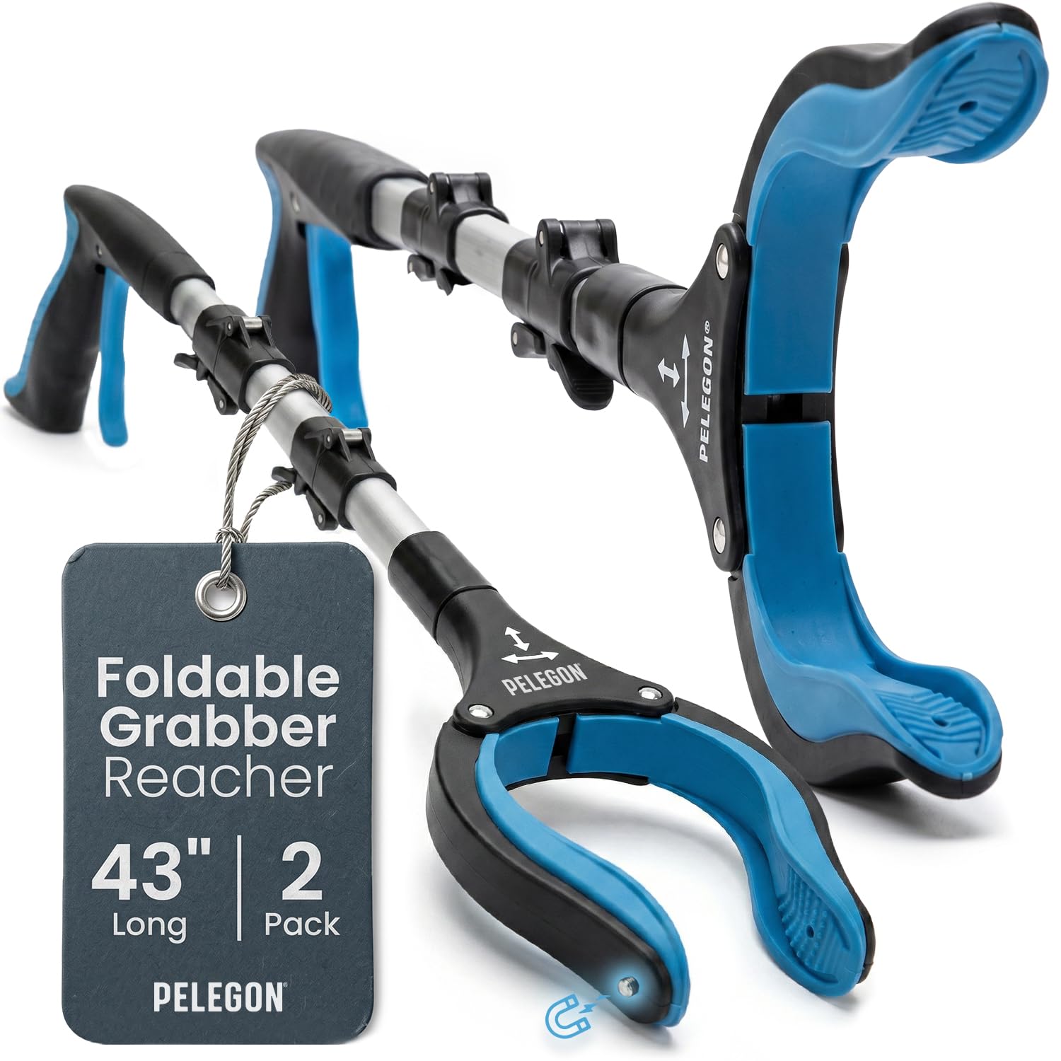 PELEGON vista frontal del par de grabbers, alcance largo seguro
