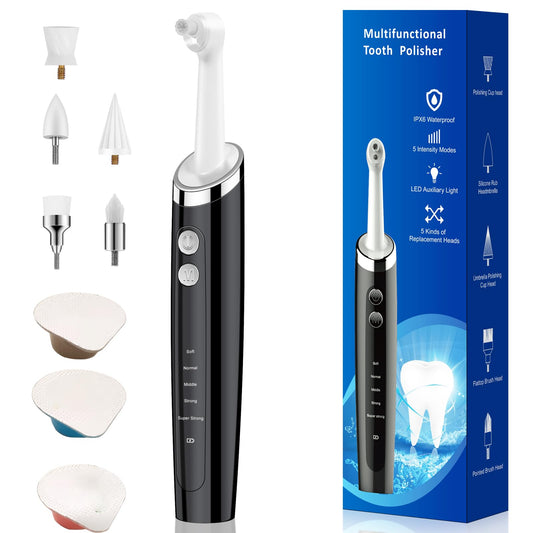 Pelzzle pulidor dental frontal mostrando diseño ergonómico y agarre seguro