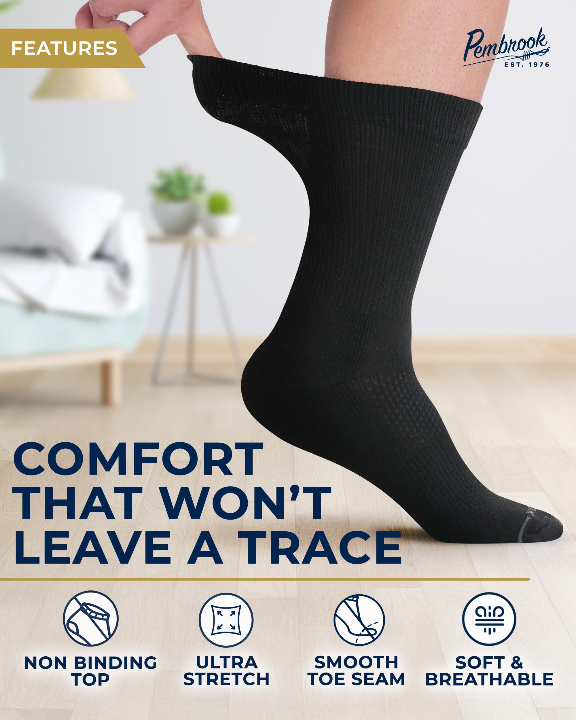 Pembrook close-up del tejido transpirable que mantiene los pies secos y frescos