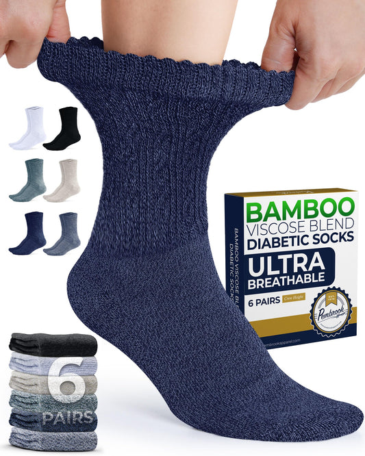 Pembrook empaque frontal mostrando 6 pares y tonos tierra, comodidad lista