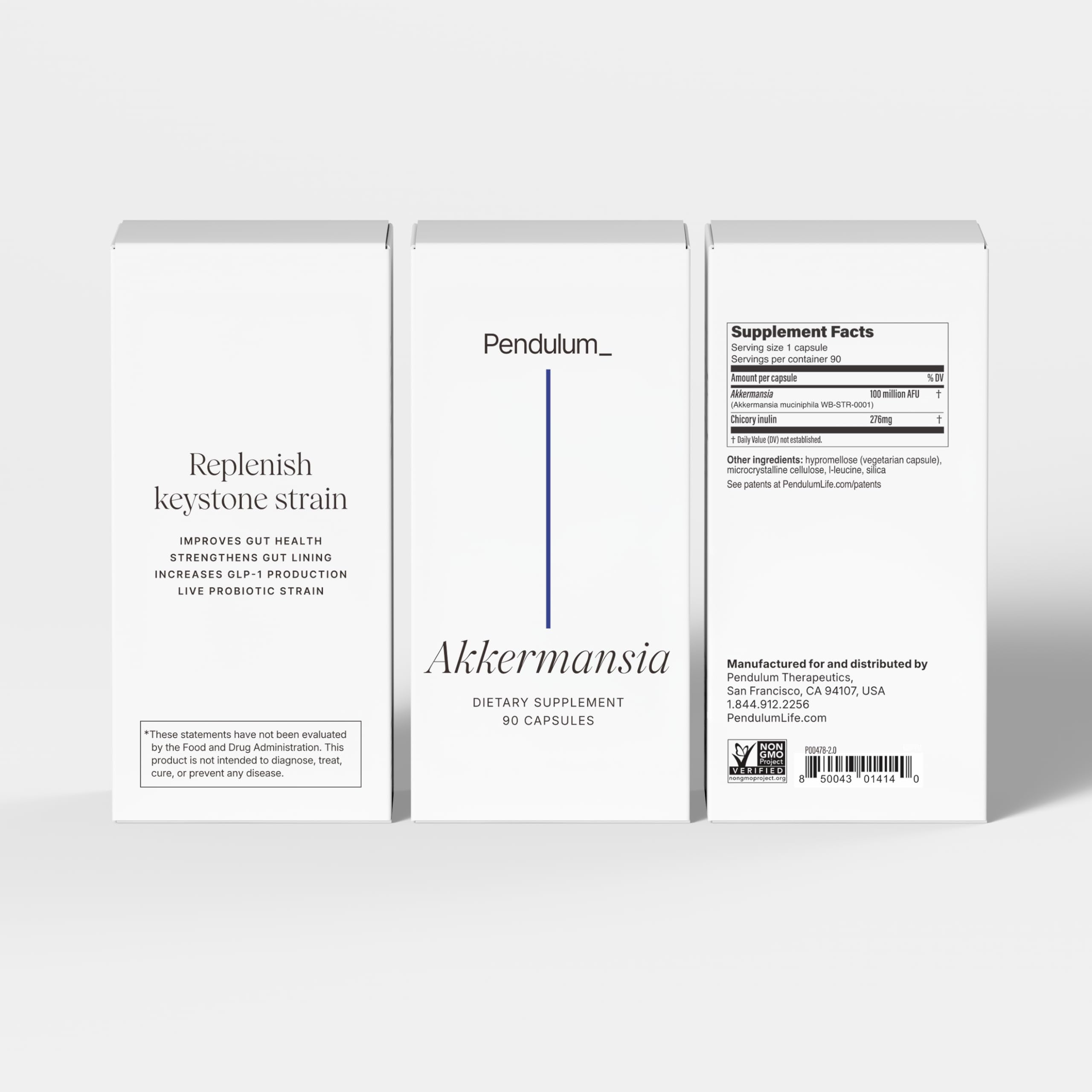 Ingredientes Pendulum con fibra prebiótica destacando soporte para bacterias