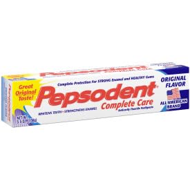 Comparación de tamaño Pepsodent 5.5 oz para referencia y conveniencia familiar