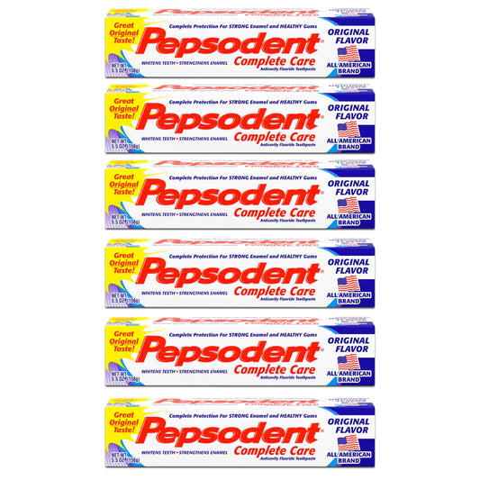 Pepsodent frente del empaque mostrando diseño y tamaño para identificación rápida