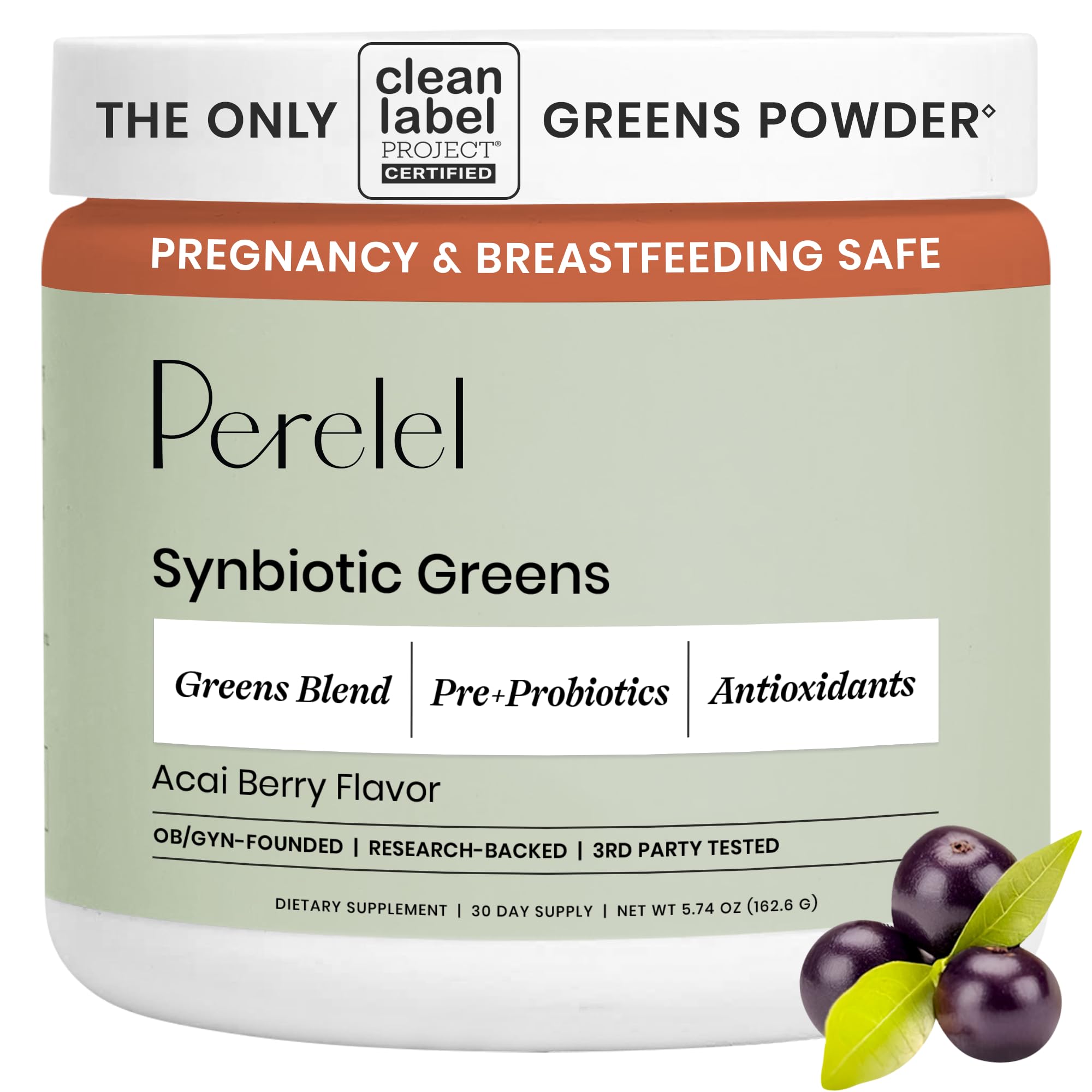 Perelel envase frontal mostrando el diseño y sabor açaí, fácil identificación y consumo