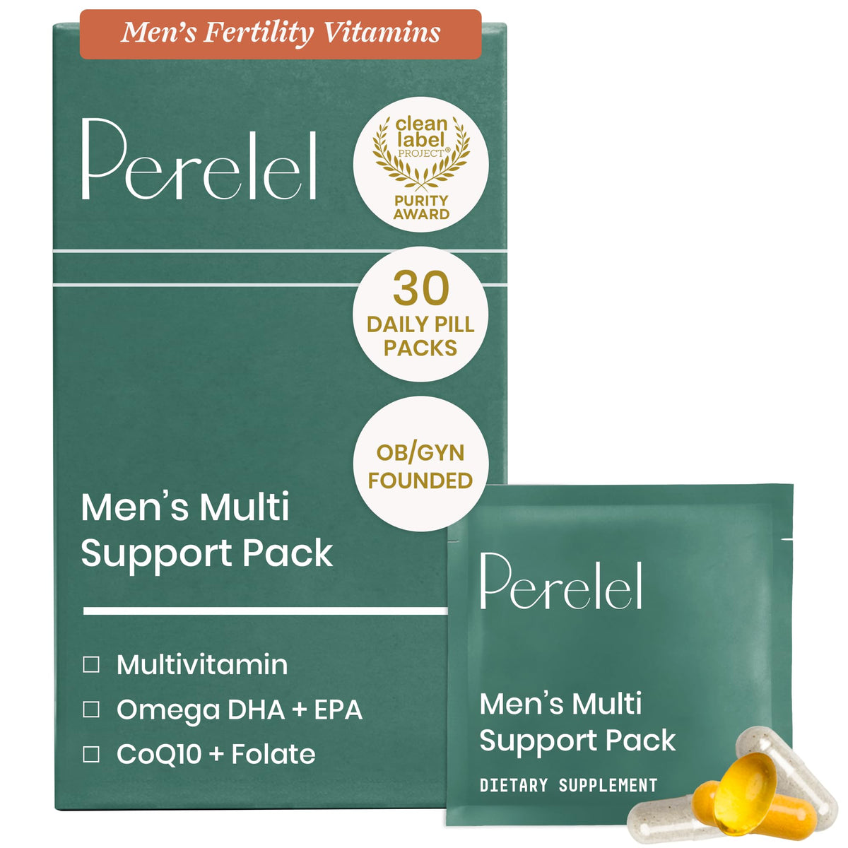 Perelel pack frontal mostrando sobres listos para llevar y conveniencia