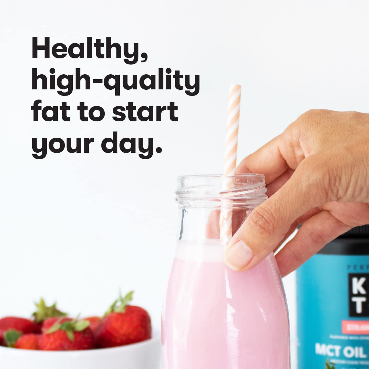 Perfect Keto batido proteico en vaso ideal para entrenamientos