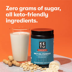 Perfect Keto envase abierto con polvo visible para uso diario