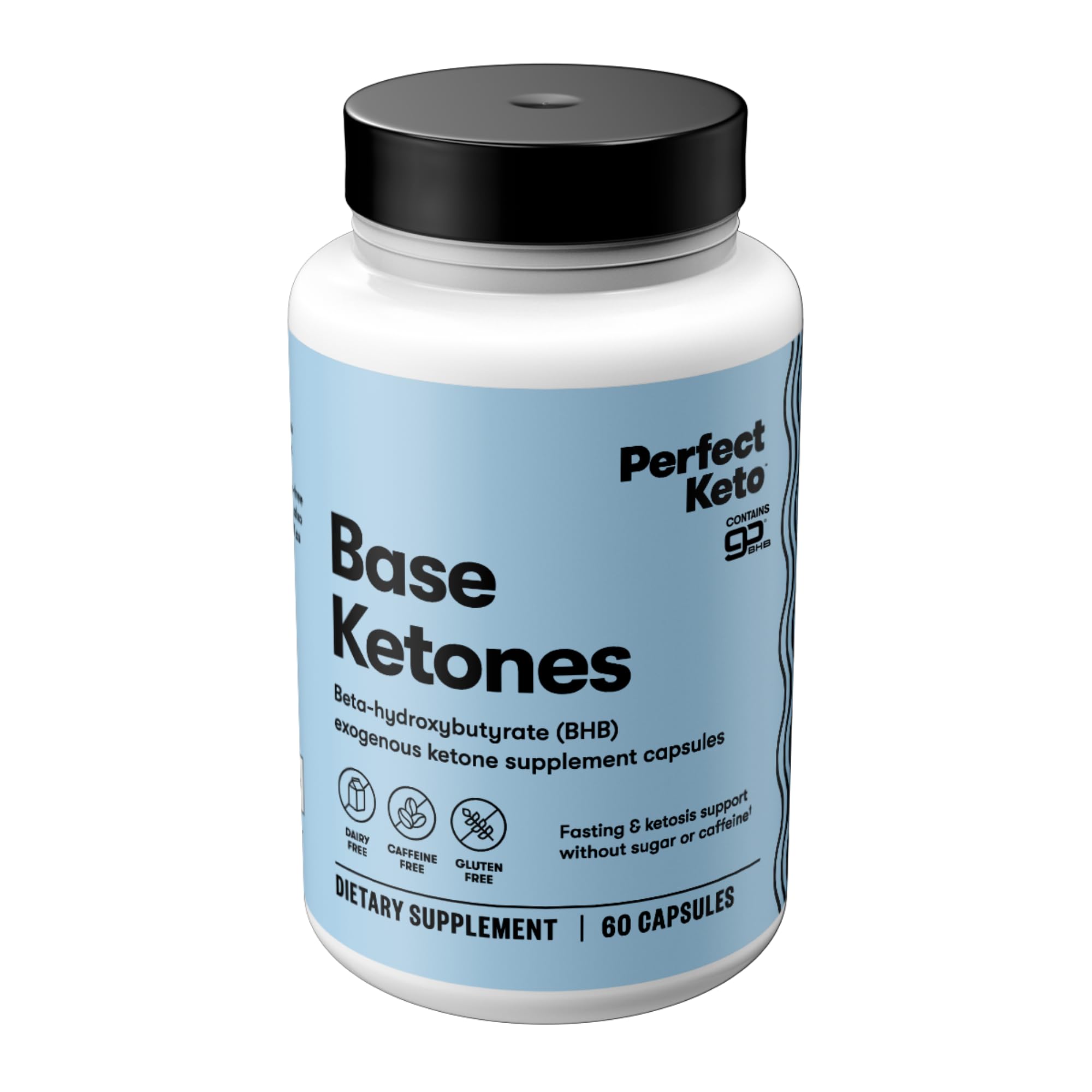 Perfect Keto envase frontal del producto mostrando fácil transporte y dosificación