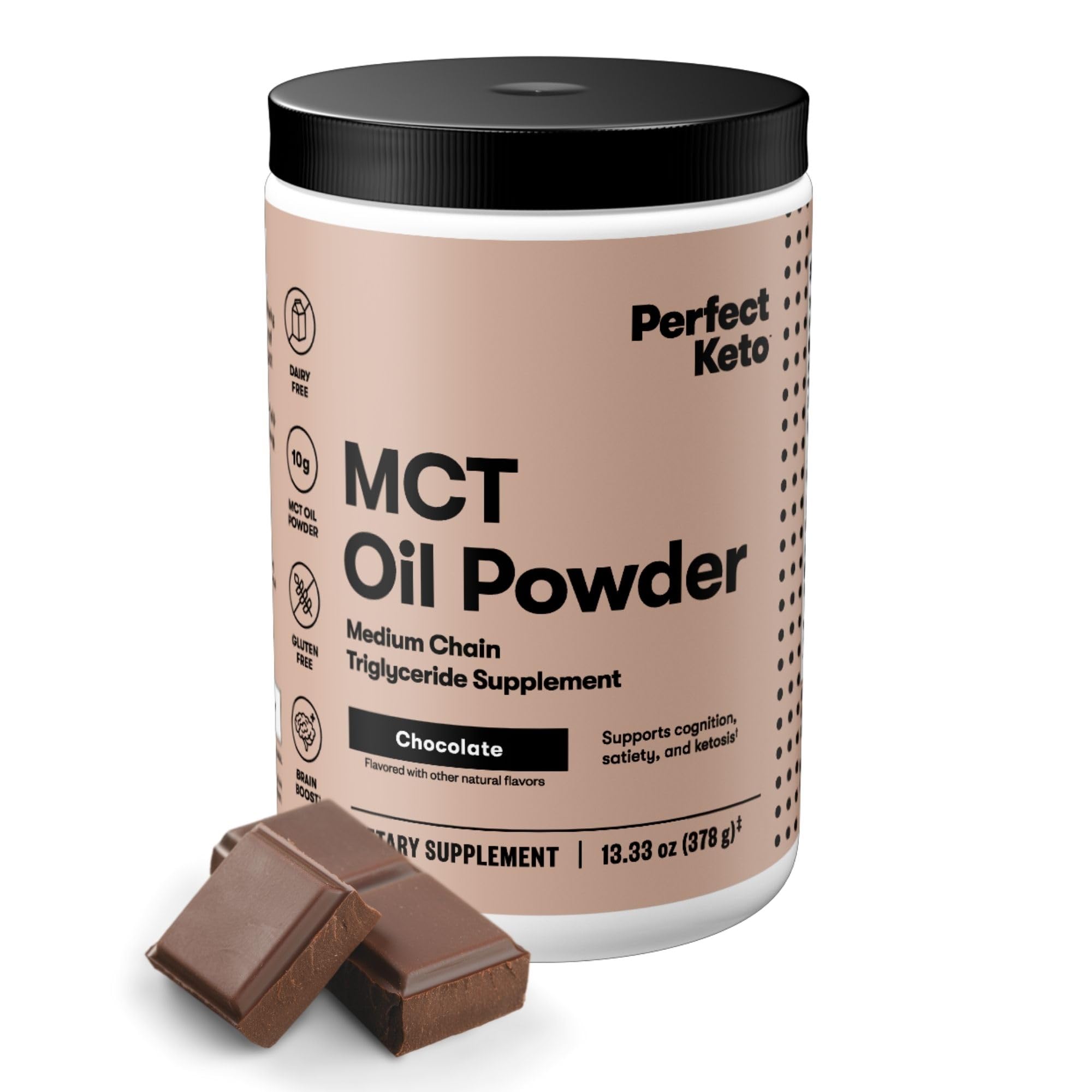 Perfect Keto envase frontal mostrando el producto y ahorro de porciones