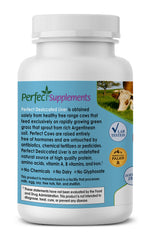 Perfect Supplements cápsulas esparcidas para ver tamaño y forma fácilmente