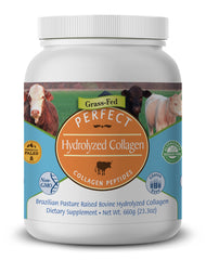 Perfect Supplements frasco frontal mostrando etiqueta y tamaño del producto