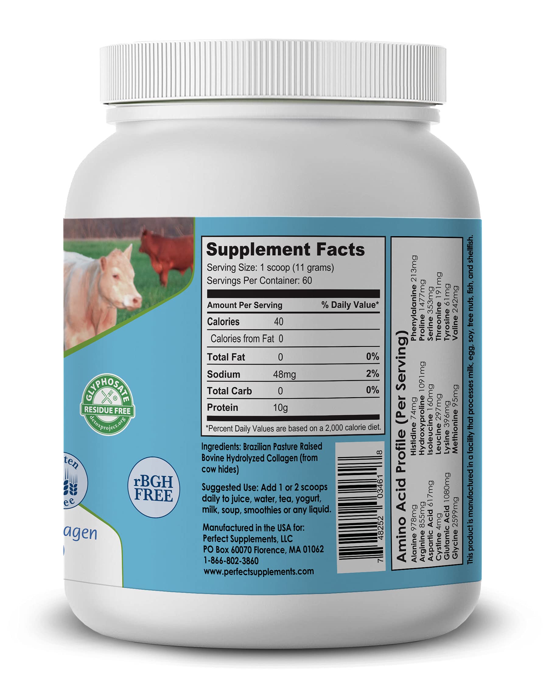 Perfect Supplements polvo textura cercana disolución rápida y sin grumos