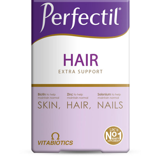 Perfectil caja frontal mostrando la cápsula y beneficios para cabello más grueso