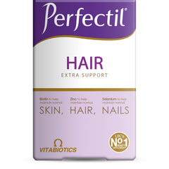 Perfectil caja frontal mostrando la cápsula y beneficios para cabello más grueso