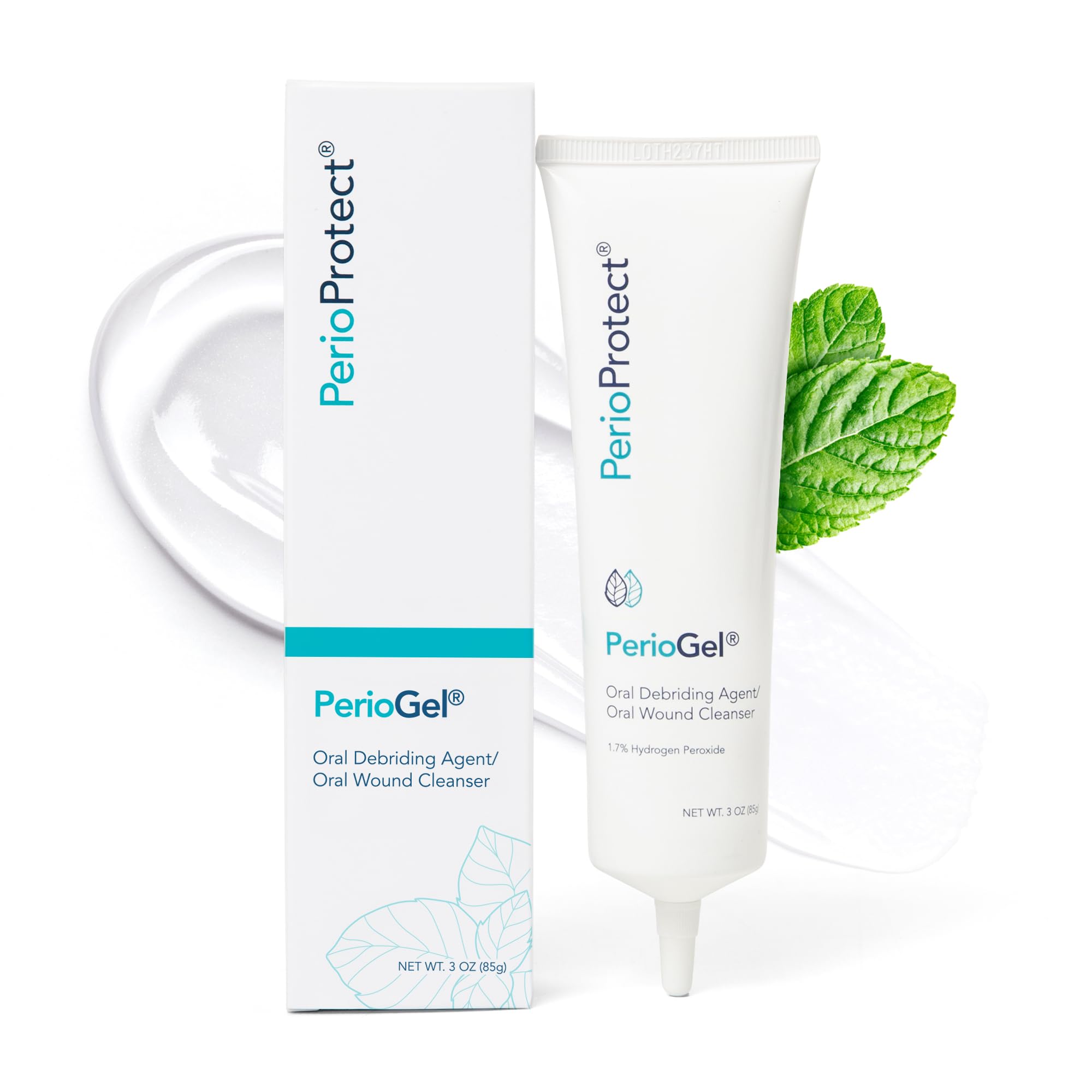 Perio Protect empaque frontal mostrando presentación de 3 oz y beneficio periodontal