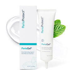 Perio Protect empaque frontal mostrando presentación de 3 oz y beneficio periodontal