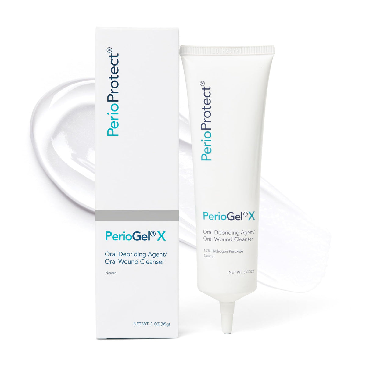Perio Protect PerioGelX envase frontal mostrando etiqueta y tamaño 3 oz, ayuda higiene periodontal