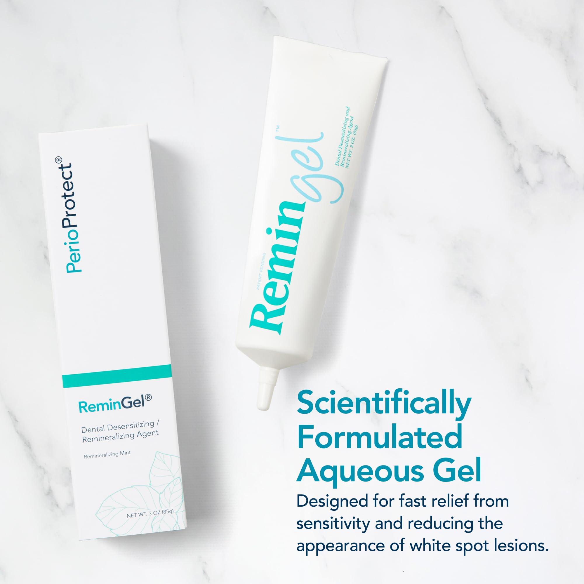 Perio Protect textura del gel en primer plano para aplicación precisa