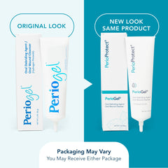 Perio Protect tubo mostrando textura del gel y fácil dosificación segura