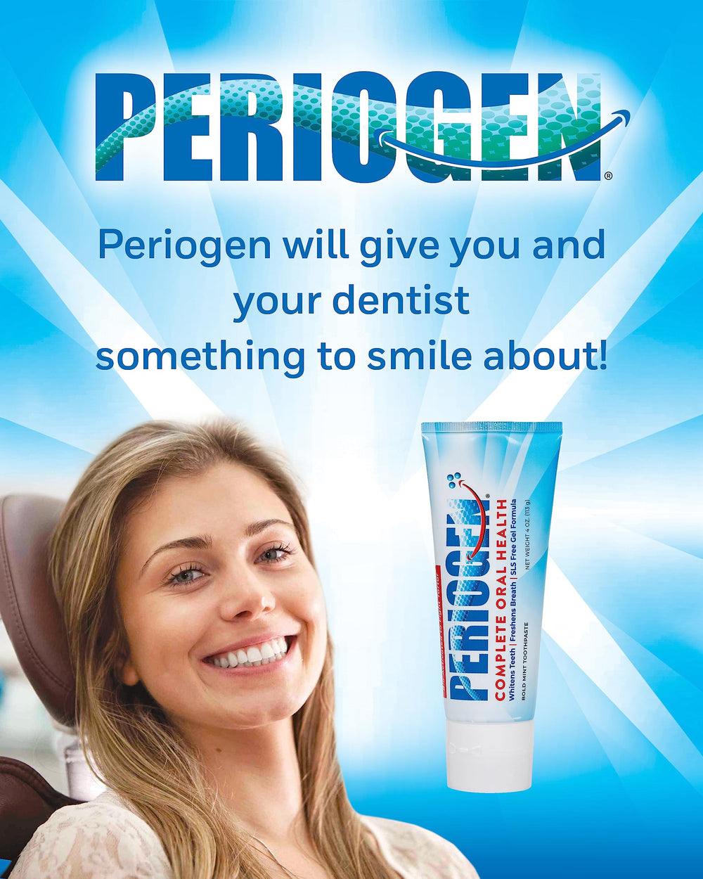 Detalle del tubo de Periogen con textura de gel y aspecto concentrado