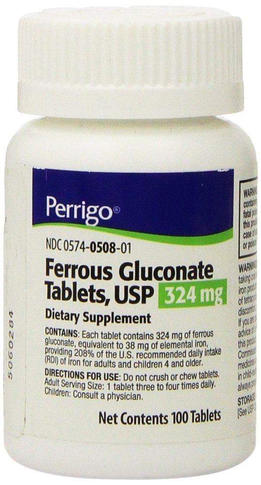 Perrigo frasco frontal mostrando comprimidos verdes y suministro prolongado