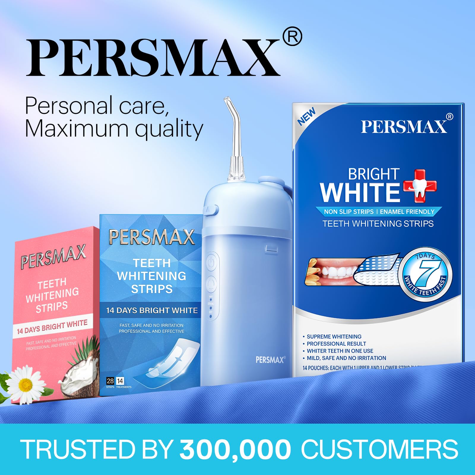 PERSMAX sonrisa tras tratamiento mostrando blancura mejorada y confianza