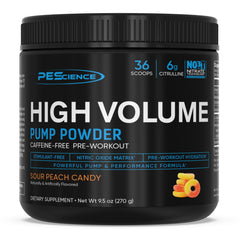 PEScience envase frontal mostrando sabor Sour Peach Candy y atractivo visual