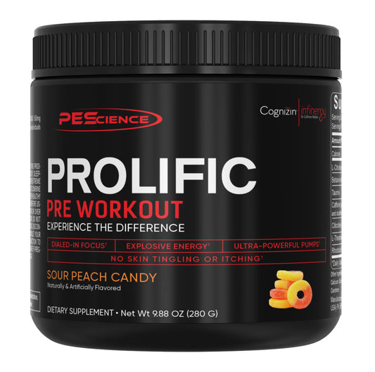 PEScience envase frontal Prolific mostrando etiqueta y tamaño