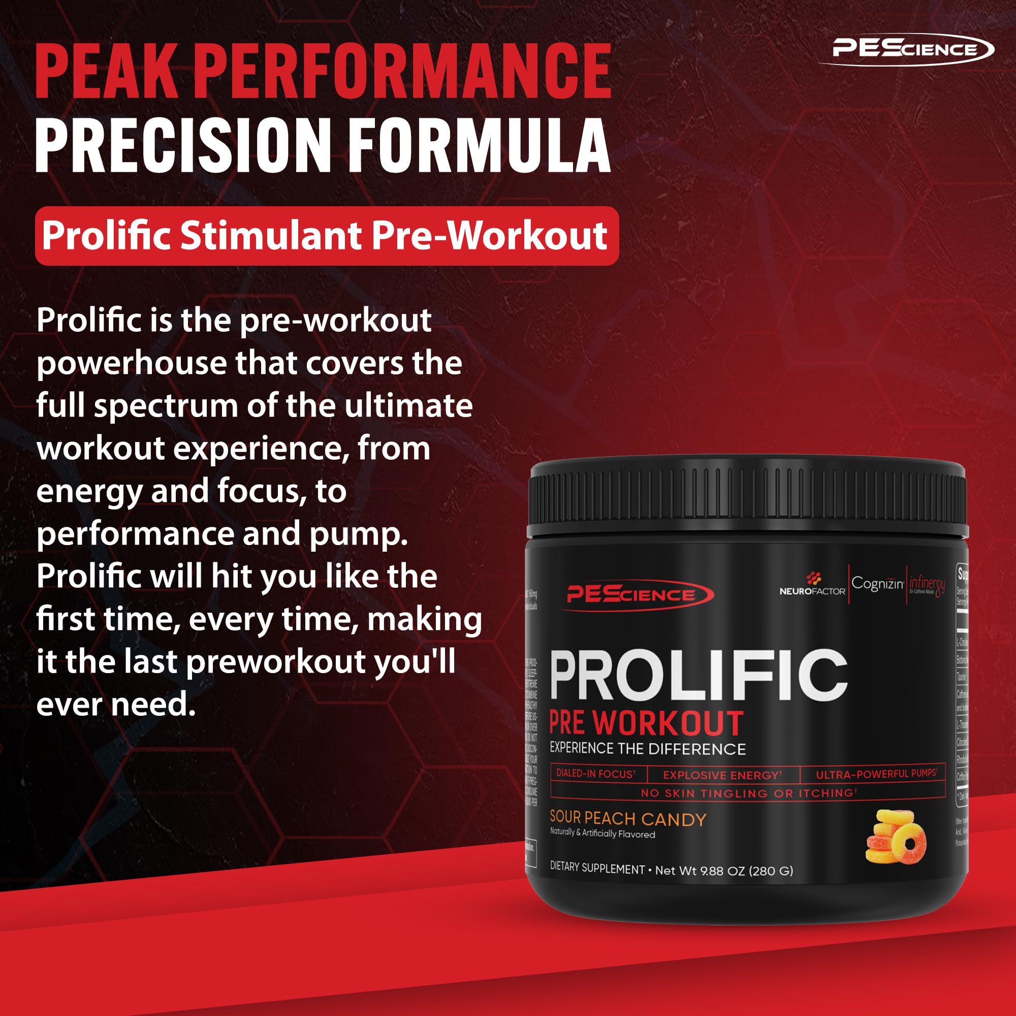 PEScience polvo Prolific textura fina para fácil mezcla