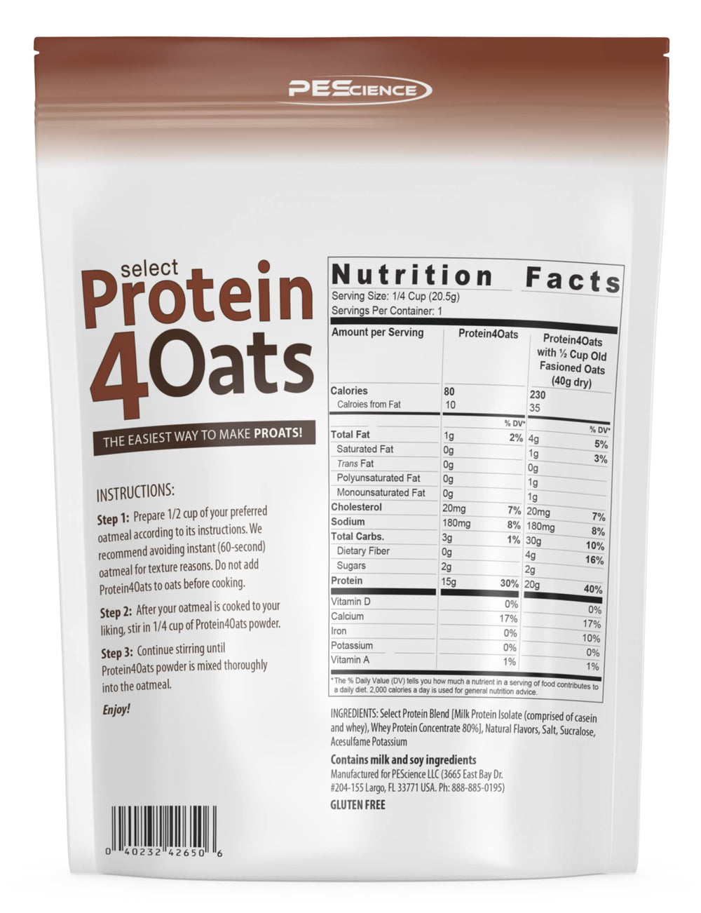 Mesa de desayuno con PEScience Protein4Oats mostrando una comida práctica y sabrosa