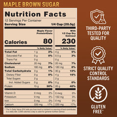 Etiqueta nutricional de PEScience Protein4Oats con información de proteínas