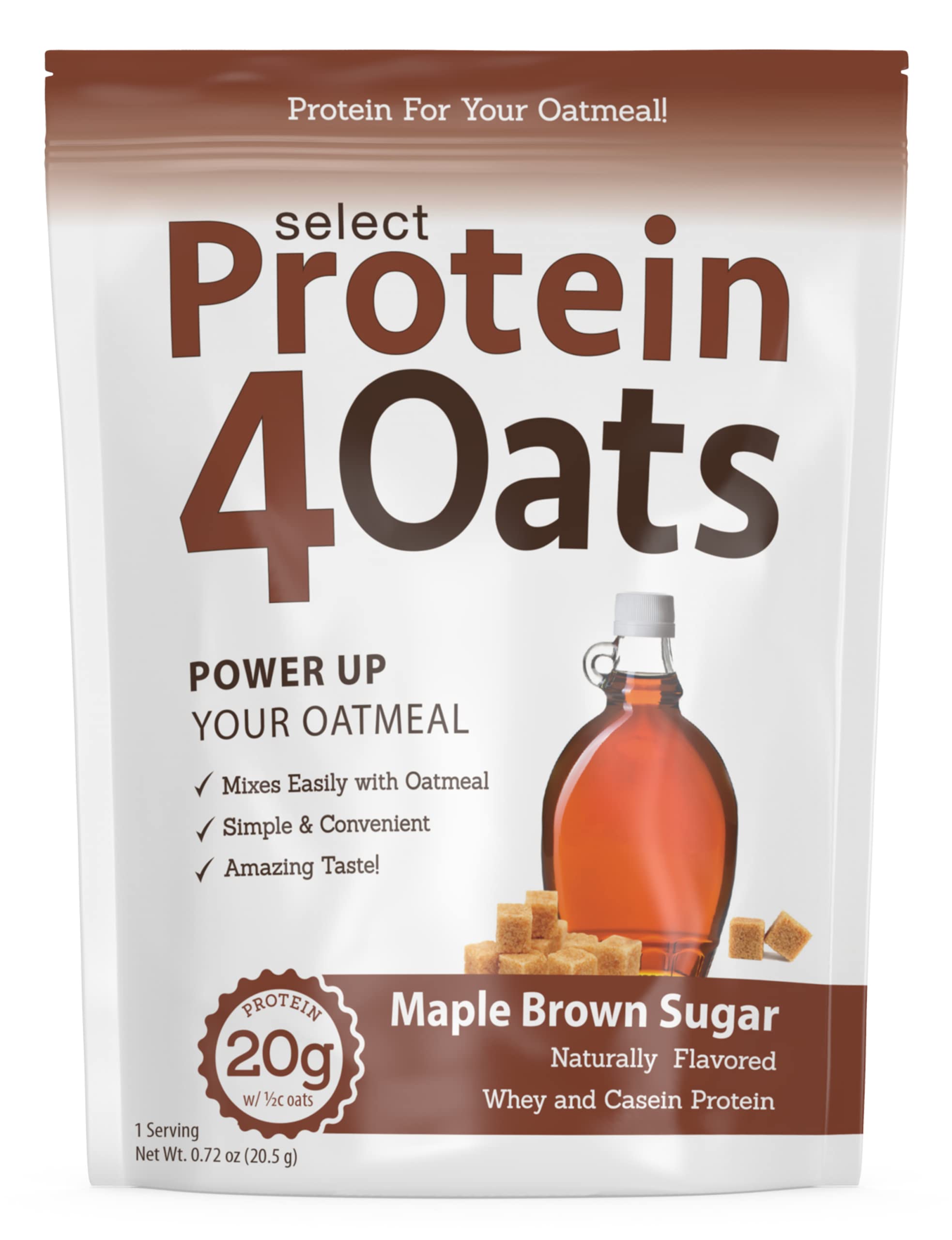 PEScience envase frontal Protein4Oats maple brown sugar mostrando etiqueta y tamaño