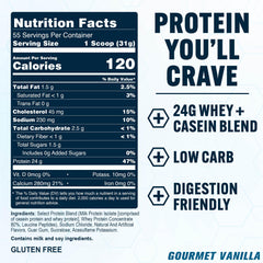 PEScience etiqueta nutricional enfocando 24 g de proteína por servicio
