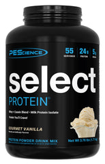 PEScience envase frontal Gourmet Vanilla mostrando porciones y marca