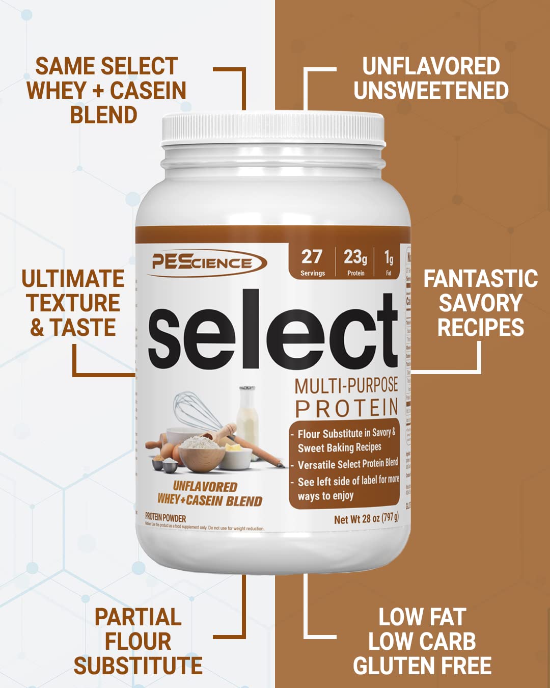 PEScience masa de bizcocho enriquecida con proteína para mejor estructura
