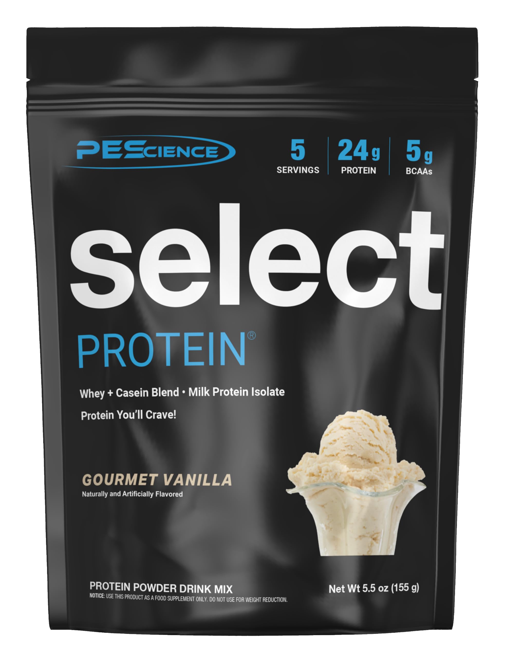 PEScience envase frontal Gourmet Vanilla mostrando marca y beneficio de sabor