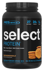 PEScience envase Select Snickerdoodle mostrando diseño y cantidad — confianza en calidad