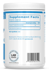 PEScience TruCreatine+ envase junto a objetos cotidianos para comparar tamaño y servicios