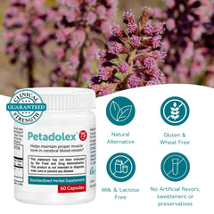 Petadolex etiqueta con información de lote y pureza, trazabilidad verificada