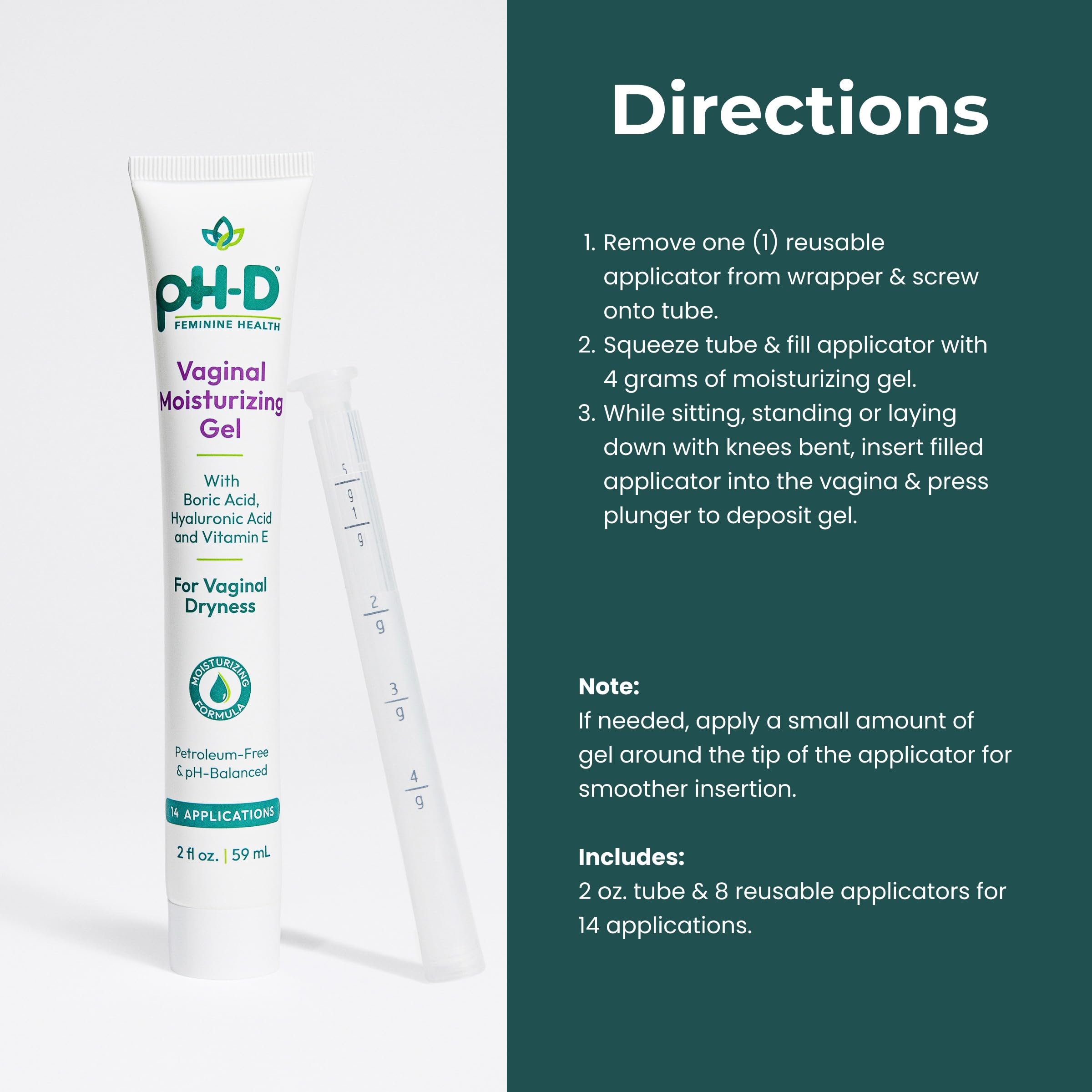 pH-D etiqueta con ingredientes clave y libre de parabenos