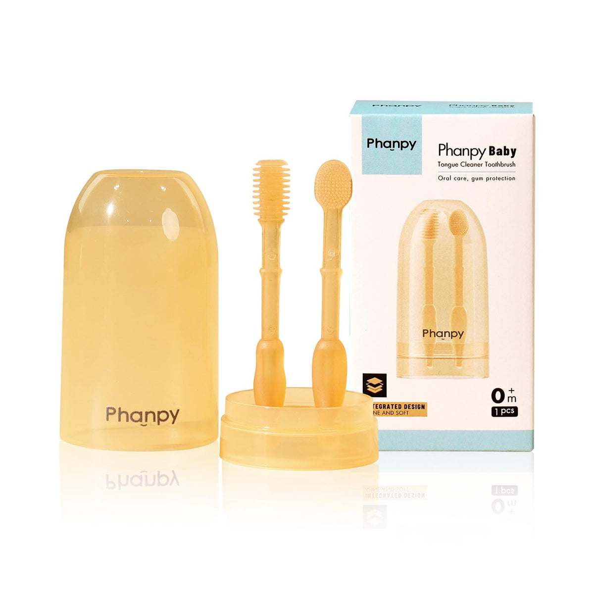 Phanpy vista frontal del cepillo y limpiador protege la higiene oral
